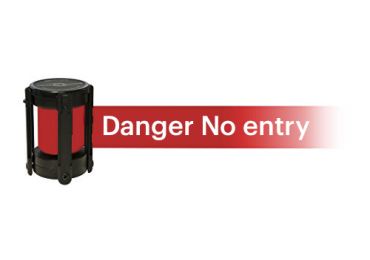 Náhradní kazeta Standard s potiskem ''Danger No entry'' – samonavíjecí pásmo 2,3 m, červená